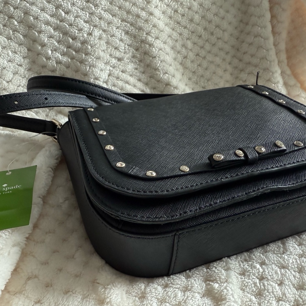 Kate Spade Black Crossbody Bag with Silver Studs